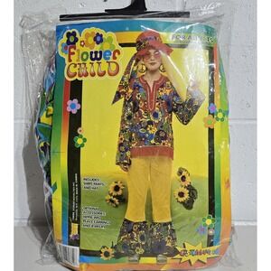 Costumania Adult Flower Child One Size Halloween Hippie Costume 60s 70s Peace